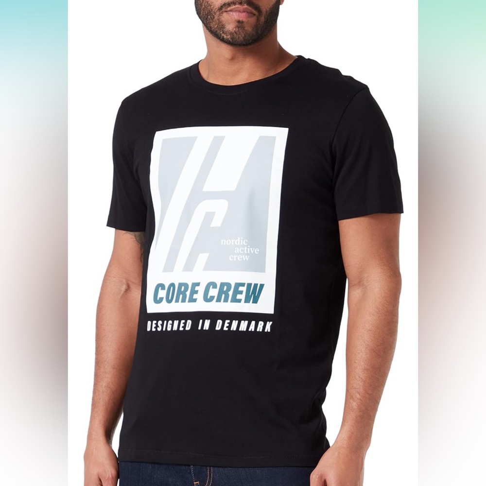NWOT Jack & Jones Logo Tee Short Sleeve Black Crew Neck Graphic Tee Men’s XXL